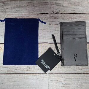 Vera Wang Amboy Wallet Slim Card Case Purse Faux Leather - NEW